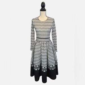 Maje Royan A-Line Two Tone Black White Lace Dress for Cocktail Party Women L NWT